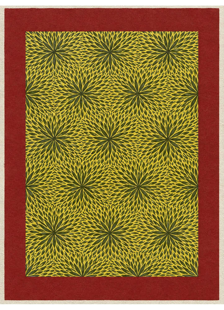 Marigold Burst on Saffron Field vibrant  Art Work Rug